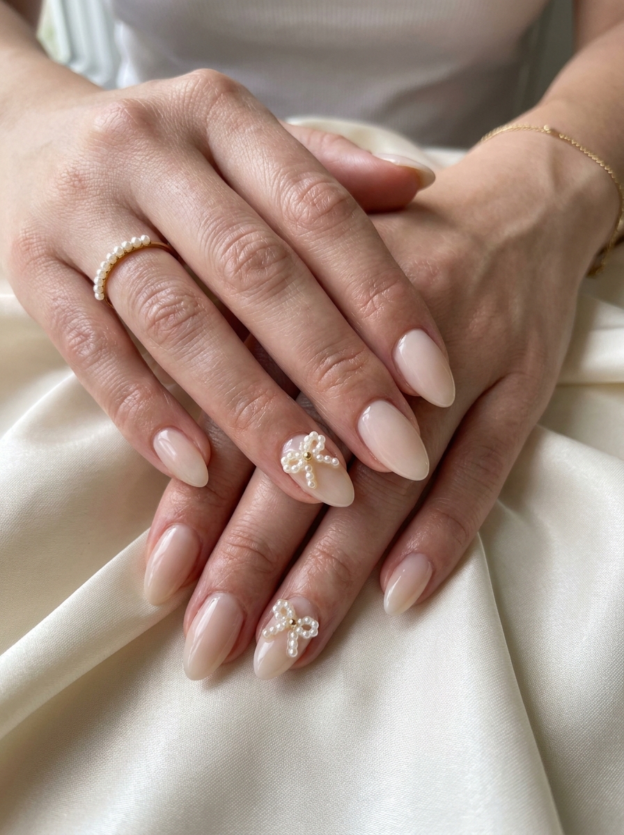 Rose Quartz Wedding Nails